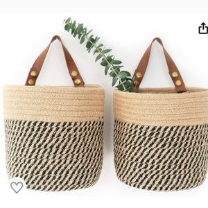 2 Hanging Woven Wall Storage Basket